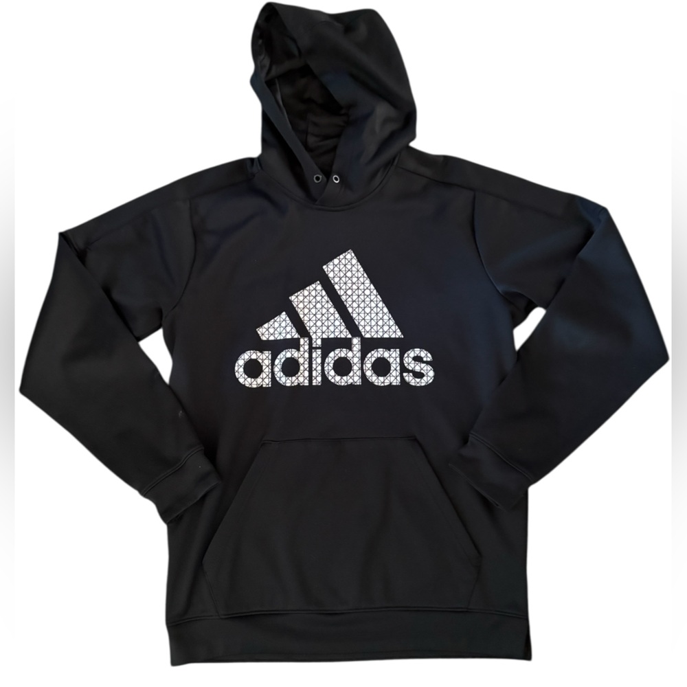 Adidas Black White Logo Women’s Pullover Hoodie Size M